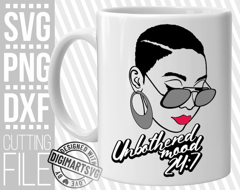Download Afro Woman in Glasses svg Unbothered svg Mood svg Short | Etsy