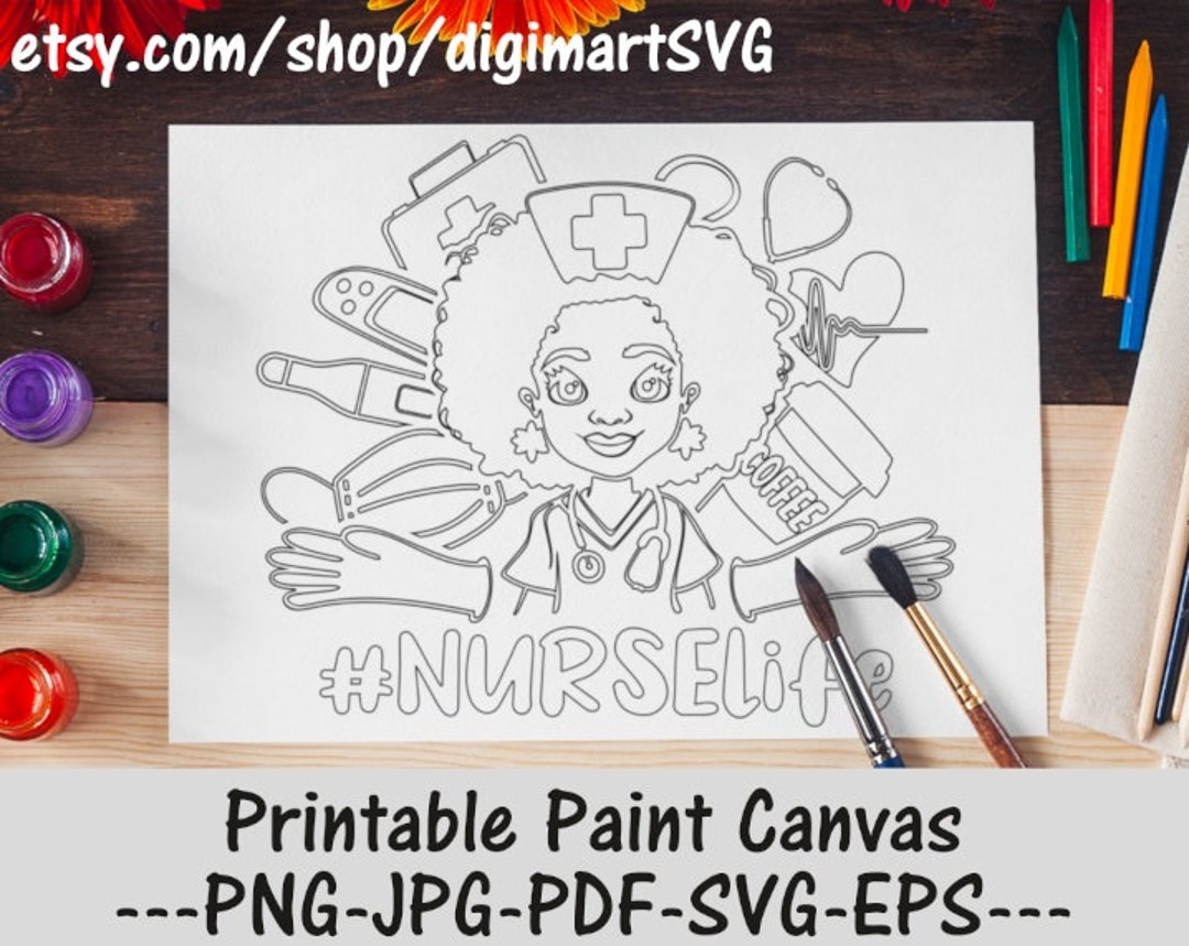 Afro Girl Nurse Life Png, Nurses Day Svg, Nursing Svg, Nurse Badge