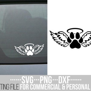 Angel Wings svg, Dog On Board svg, Pet Dog Memorial svg, Dog svg, Car Decal, Dog Paws svg, Dog Loss svg, File for Cricut, Instant download