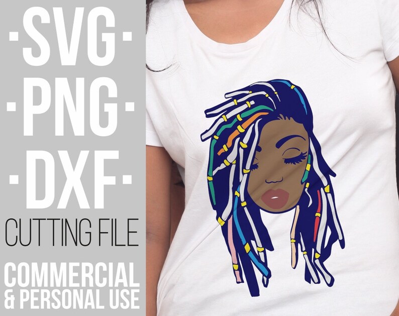 Download Afro Woman with dreadlocks svg Hairstyle vector Melanin | Etsy