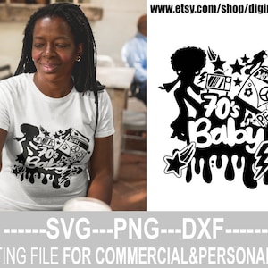 70 ' s bébé svg, svg anniversaire, a grandi dans les années 70, né dans les années 70, png Old School, rétro svg, Dripping, fichier pour Cricut, téléchargement immédiat