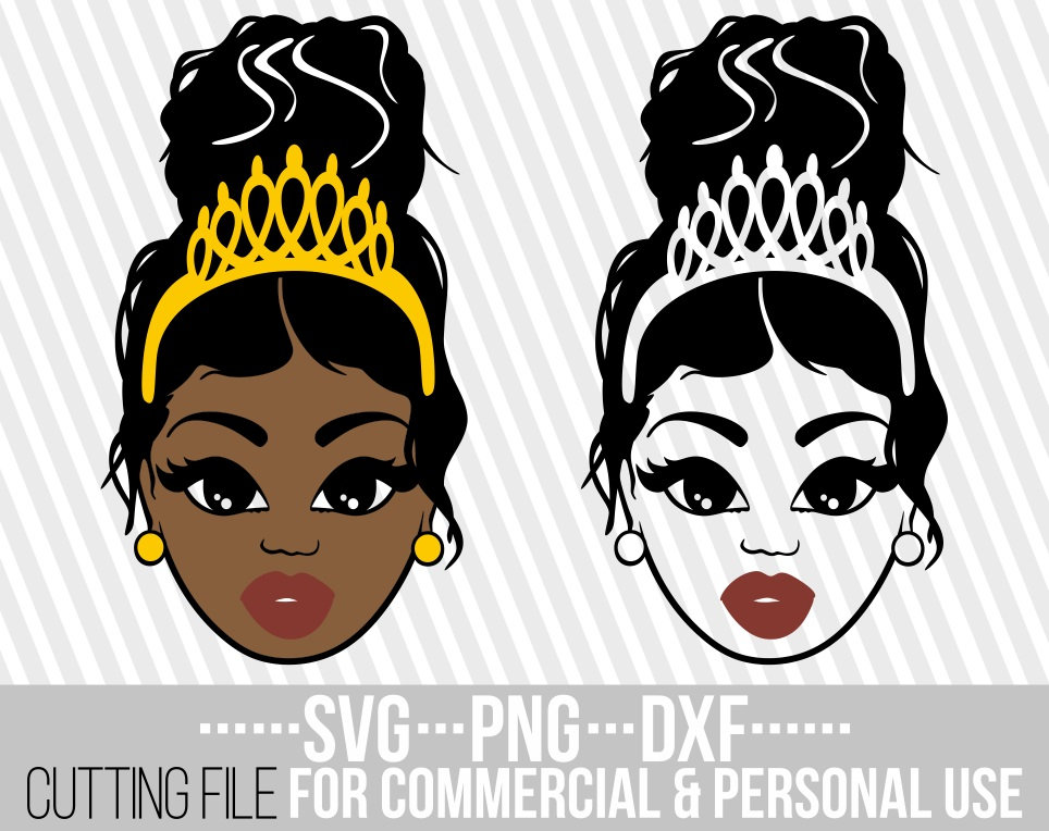 Download Black Queen Svg Afro Svg Black Girl Magic Melanin Svg Messy Bun Svg Curly Hair Vector File For Cricut Silhouette Instant Download