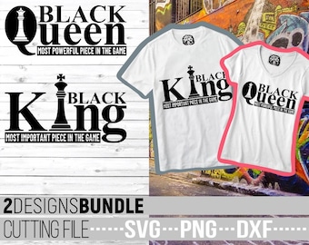 Black King svg, Black Queen svg, Chess Piece svg, Game, Melanin, Black Girl Magic, Cut Files, File for Cricut, Silhouette, Instant download