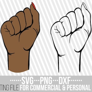 Faust Power svg, Hand svg, Punch svg, Finger, Melanin svg, Black Woman svg, Nails, Strong, Datei für Cricut, Silhouette, Sofortiger Download