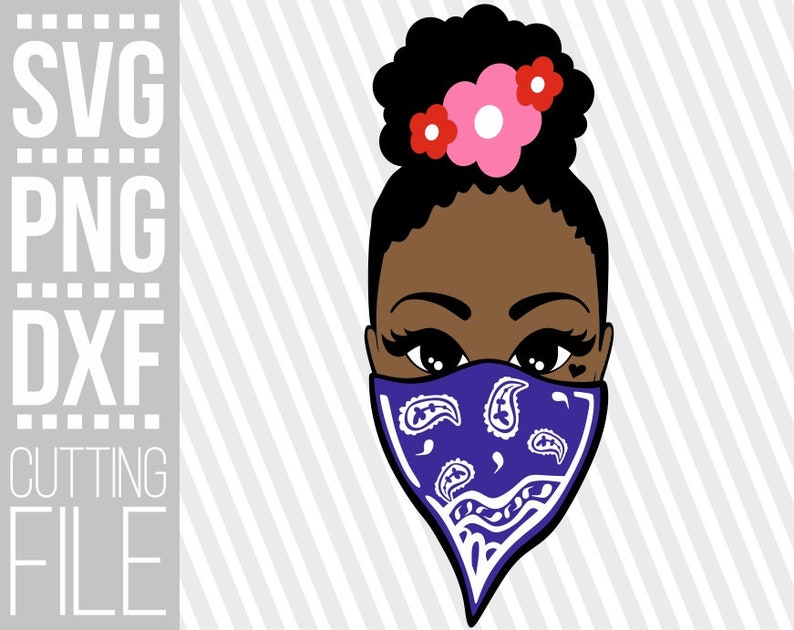 Download Black Woman with hair bow svg Melanin poppin Bandana svg ...