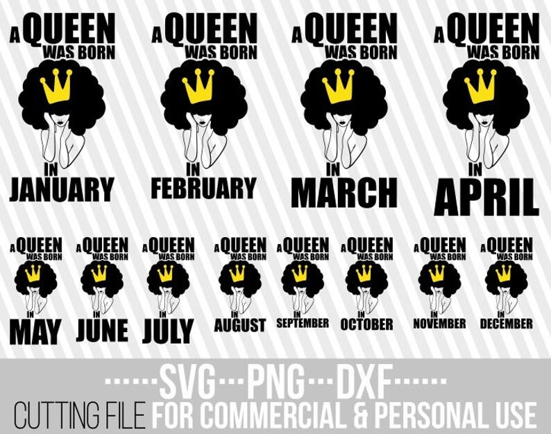Download 12x Birthday Bundle Svg Black Woman Svg African Queen Svg Crown Cuttable Vector Files Clipart For Cricut Silhouette Cameo Jpg Png