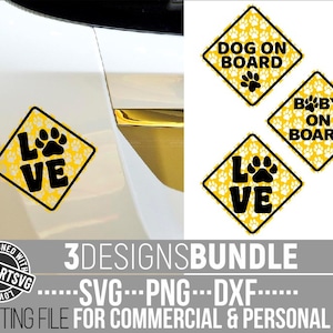 Dog On Board svg Bundle, Dog Inside svg, Dog svg, Baby On Board svg, Car Decal, Paws On Board svg, Print, File for Cricut, Instant download