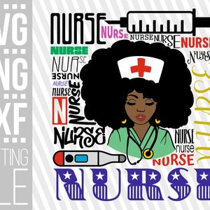 Nurse Words Svg, Healthcare Svg, Hero Svg, Nurse Hat Svg, Black Woman ...