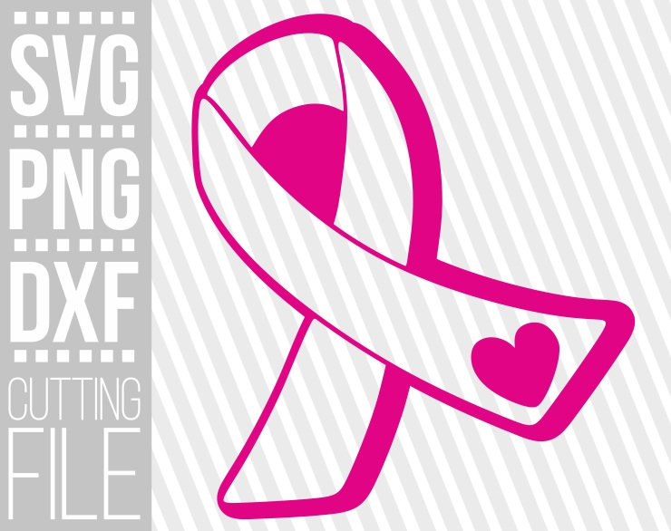 Download Cancer Ribbon Svg Breast Cancer Pink Ribbon Svg Awareness Ribbon Svg Heart Svg Cut Files File For Cricut Silhouette Instant Download