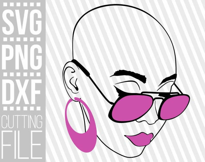 Download Black Woman with glasses svg Bald Afro woman svgBlack Girl | Etsy