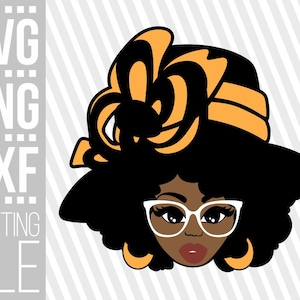 Black Woman with Hat svg, Melanin, Black Woman svg, Fashion svg, Glasses, Black Girl Magic svg,File for Cricut, Silhouette ,Instant download