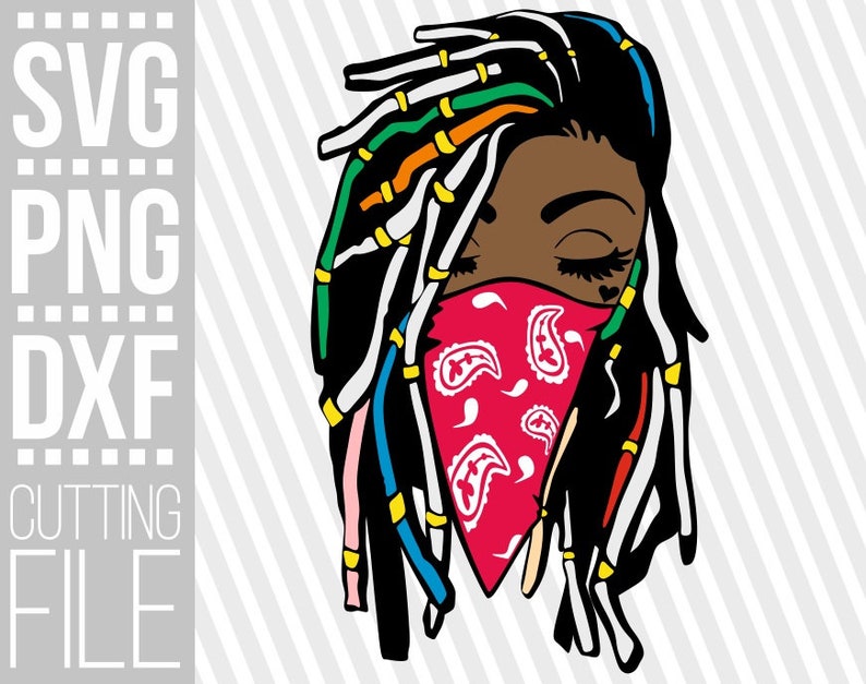 Download Black Woman with dreadlocks svg Melanin poppin Bandana svg | Etsy