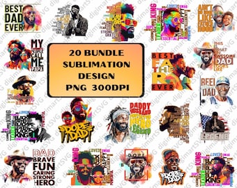20x Black Man PNG Bundle, Beard Man PNG, Father&#39;s Day, Daddy png, Western Clipart, Digital Download, Sublimation Transfers, Heat Transfer