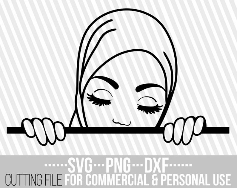 Download Peeking Girl svg Muslim Woman svg Religious African | Etsy