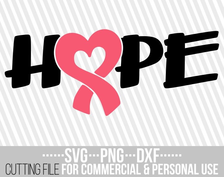 Hope SVG design - Breast cancer shirt SVG - Pink ribbon