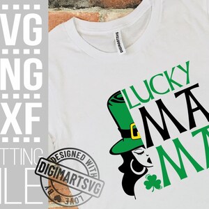 Lucky Mama svg, Woman svg, Lucky svg, St Patricks Day, Clovers svg, Afro svg, Shamrock svg, Cuttable Files, File for Cricut, Sublimation