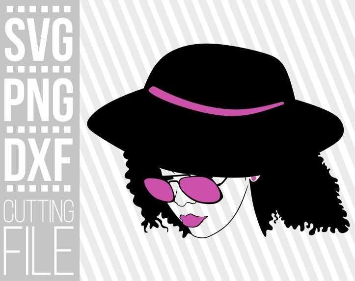 Download Black Woman With Glasses Svg Hat Svg Afro Woman Svg Black Girl Magic File For Cricut Vector Silhouette Instant Download Cuttable
