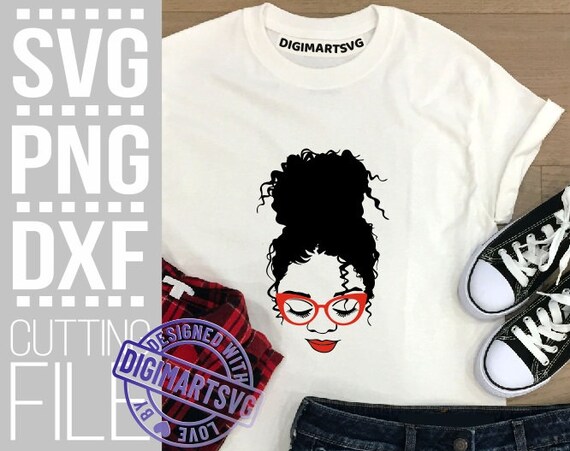 Free Free 294 Messy Bun Svg Black Woman With Glasses Svg Free SVG PNG EPS DXF File