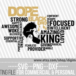 Dope Black King svg, Fathers Day Svg, Black King svg, Hero svg, Beard Man, Daddy svg, Husband, Dripping, File for Cricut, Instant download