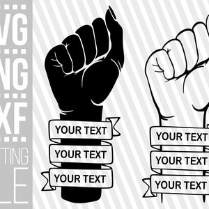 Power Fist with Your Text svg, Hand svg, Bump svg, Melanin svg, Schwarze Frau, Nägel, Monogramm, Datei für Cricut, Silhouette, Sofortiger Download