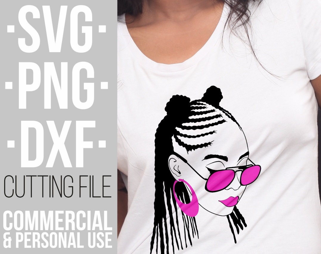 Download Black Woman With Glasses Svg Braid Hairstyle Afro Woman Svg Black Girl Magic File For Cricut Vector Silhouette Instant Download Cuttable