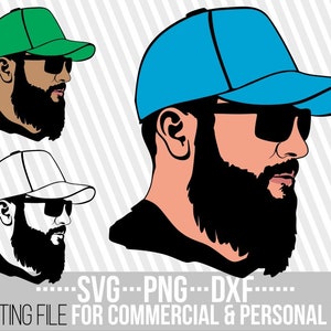 Beard Man with glasses svg, Hipster svg, Father&#39;s day svg, Beard svg, Man svg, File for Cricut, Silhouette, Instant download, Cuttable