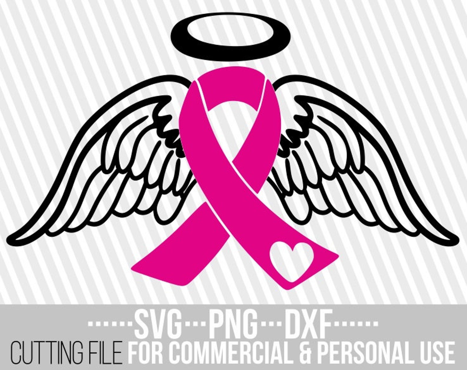 Wings Cancer Ribbon Svg