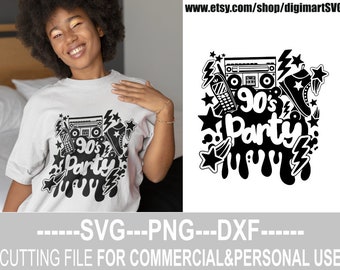 90's Party svg, Birthday svg, Grew up in the 90's, Born In The 90's, Old School Tshirt, Boss lady, File for Cricut, Instant download