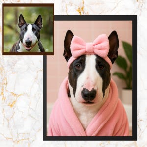 Custom Pet Portrait Photo, Personalized Funny Pet Portrait, Bathroom Dog Wall Art, Digital Download, Pet in Bathtub, Custom Gift, Dog Art