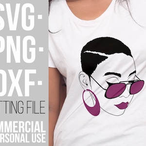 Sexy Black Woman with glasses svg, Africa, Afro woman svg, Black Girl Magic, File for Cricut, Vector, Silhouette , Instant download,Cuttable