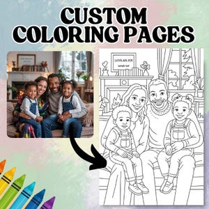 Custom Coloring Pages from Photo, Custom Sketch Coloring Page, Custom Kids Activity Page, Photo Outline Coloring Page, Digital Download