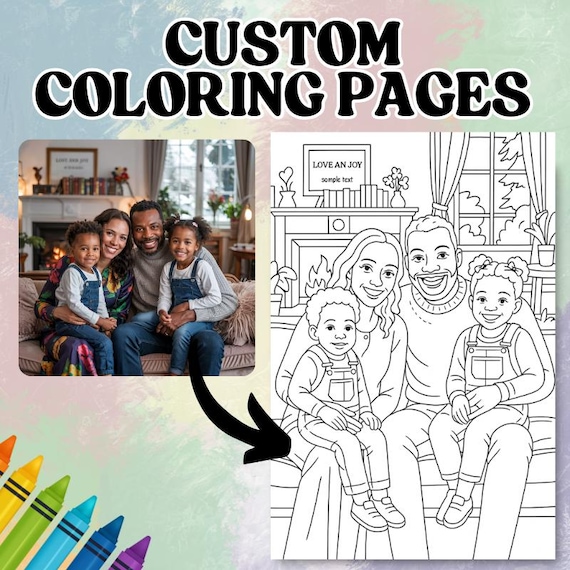 Custom Coloring Pages from Photo, Custom Sketch Coloring Page, Custom Kids Activity Page, Photo Outline Coloring Page, Digital Download