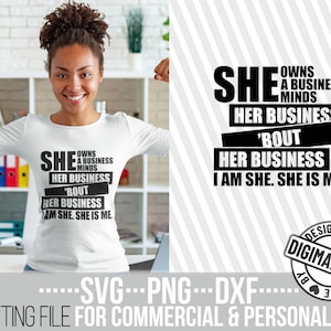 Ella es svg, Ella es yo svg, Exitoso, Confianza en sí mismo, Mujer fuerte svg, Negocios svg, Historia negra, Archivo para Cricut, Silueta, Archivos cortados