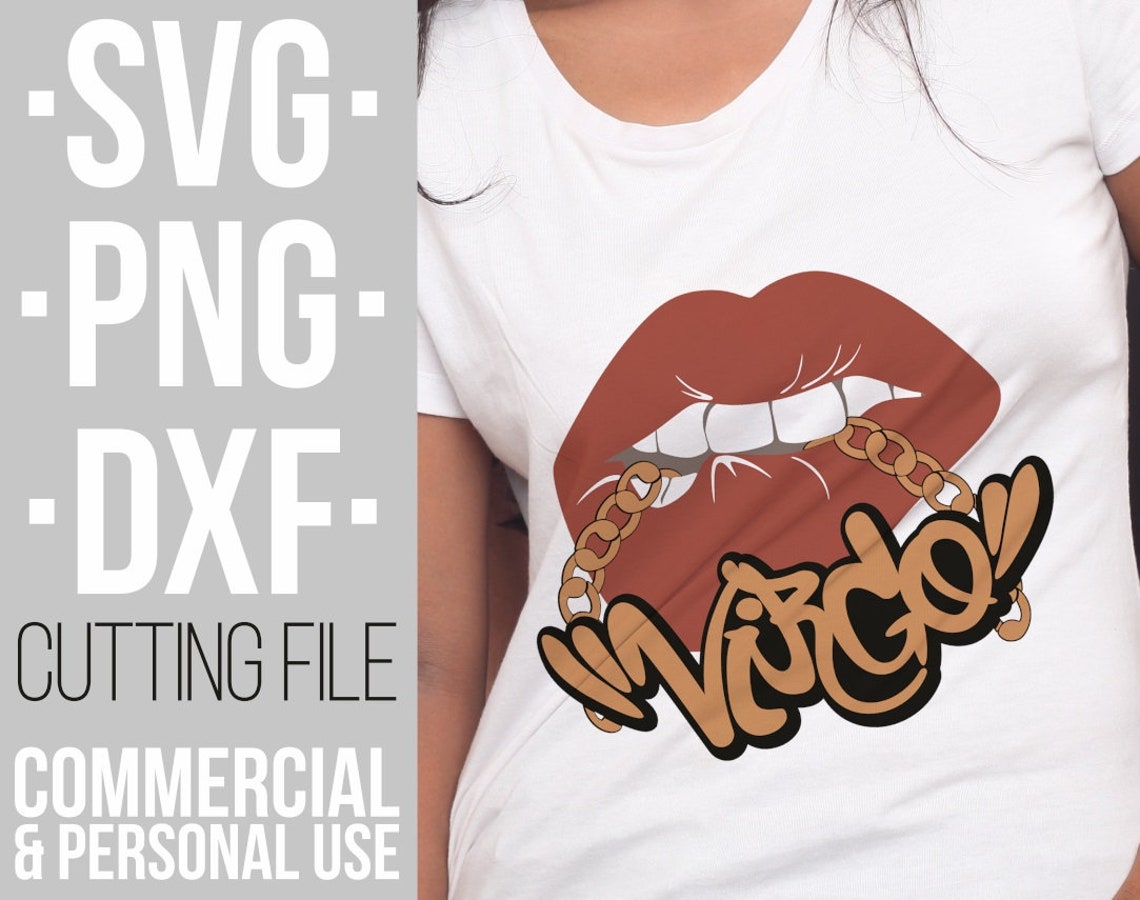 Virgo Svg Gold Chain Svg Biting Lips Svg Zodiac Sign Svg | Etsy