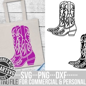 Cowgirl Boots svg, Cowboy Boots svg, Fashion svg, Western Boots svg, Silhouette, Country svg, Lasso svg, File for Cricut, Instant download