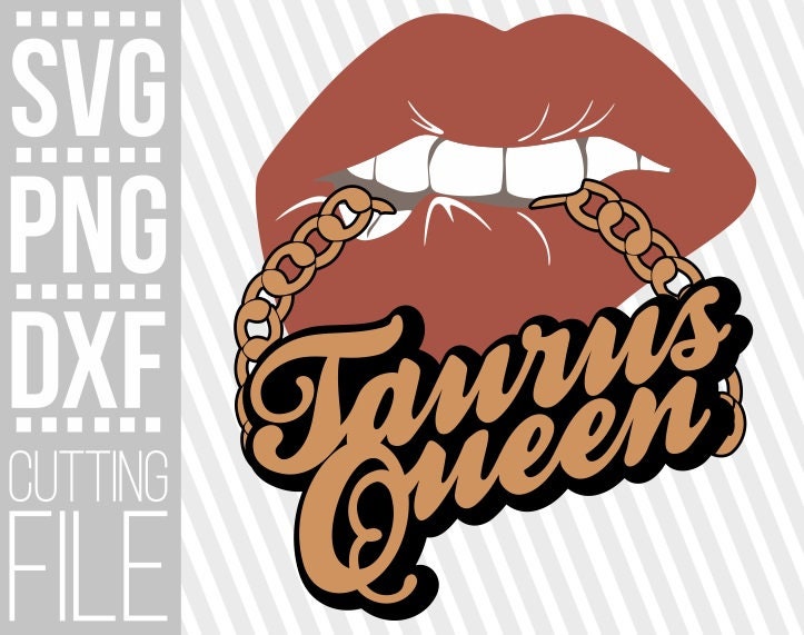 Download Taurus Queen Svg Gold Chain Svg Biting Lips Svg Zodiac Sign Svg Horoscope Afro Woman Svg Black Girl Magic File For Cricut Silhouette