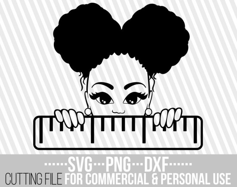 Download Sweet Peeking girl svg Afro Puffs Back to school | Etsy