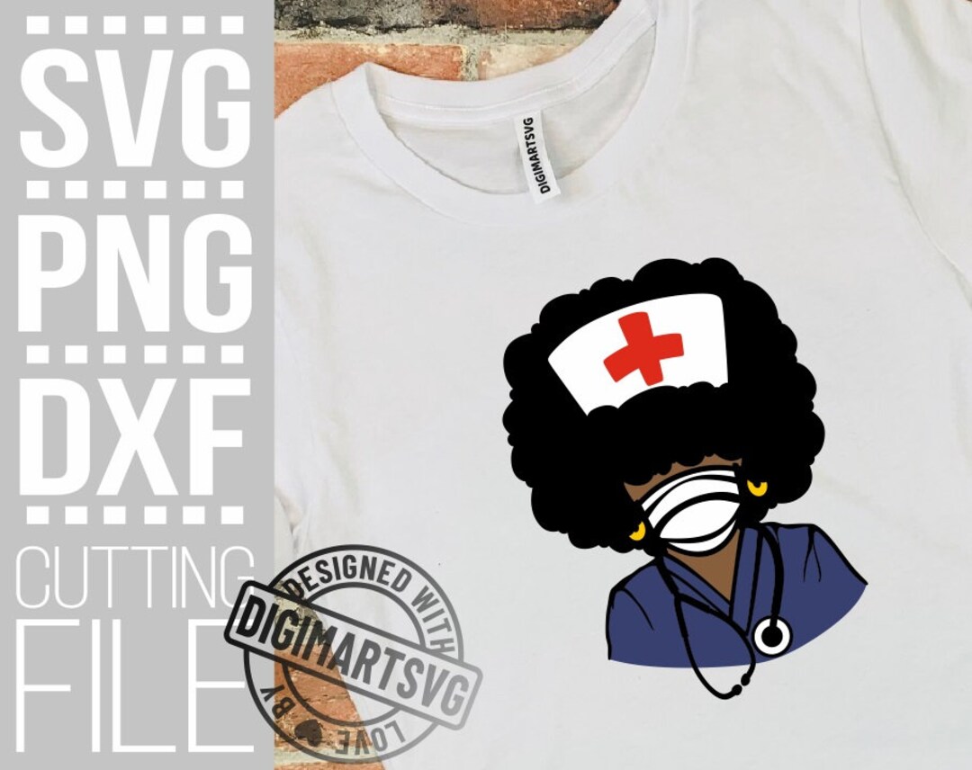 Black Nurse Svg Afro Woman Svg Nurse Hat Nurse Stencil Svg - Etsy