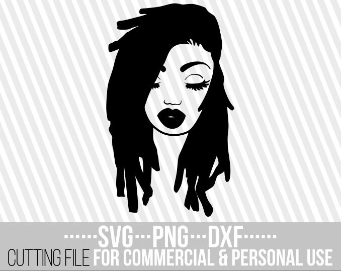 Black Girl With Dreadlocks Svg Natural Hair Melanin Svg Etsy Australia