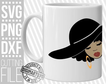 Elegant black woman silhouette, Big Hat svg, Melanin, Queen vector, Africa ,Black Girl Magic svg,File for Cricut, Instant download