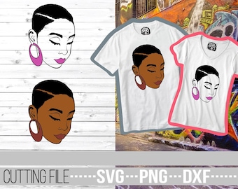 Afro Woman svg, Melanin, Black Woman svg, Afro svg, Short Hair, File for Cricut, Vector, Silhouette, Instant download,Cuttable, Sublimation