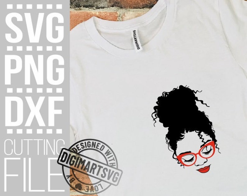 Free Free 193 Messy Bun Svg Black Woman With Glasses Svg Free SVG PNG EPS DXF File