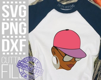 Black Woman with glasses svg, Afro woman svg, Layered svg, Cap svg, Melanin ,File for Cricut, Vector, Silhouette, Instant download,Cuttable