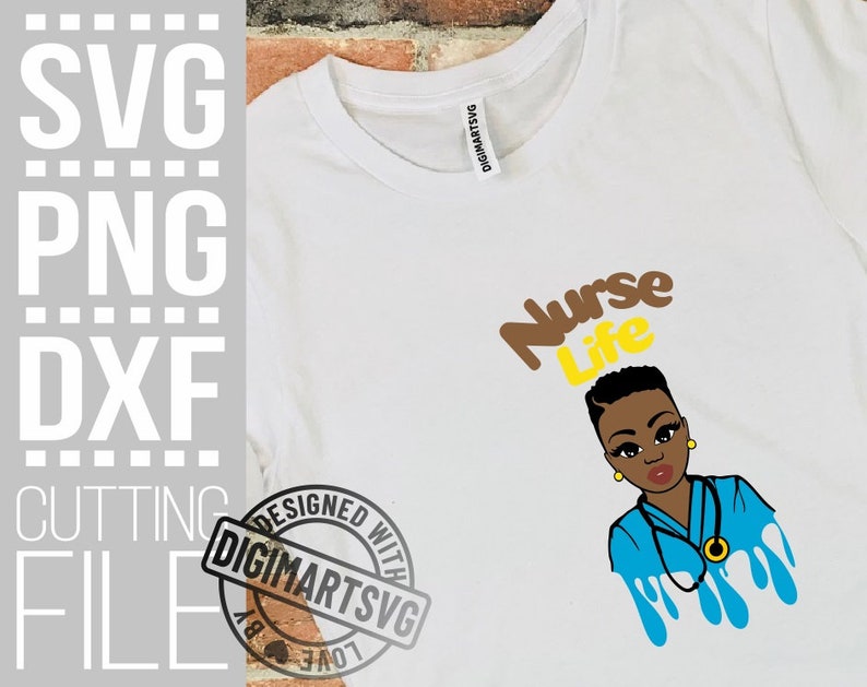 Nurse Life Svg Black Woman Svg Stethoscope Svg Short Hair - Etsy