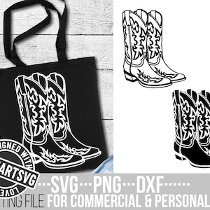 Cowgirl Boots svg, Cowboy Boots svg, Fashion svg, Western Boots svg, Silhouette, Wild West svg, Texas svg, File for Cricut, Instant download