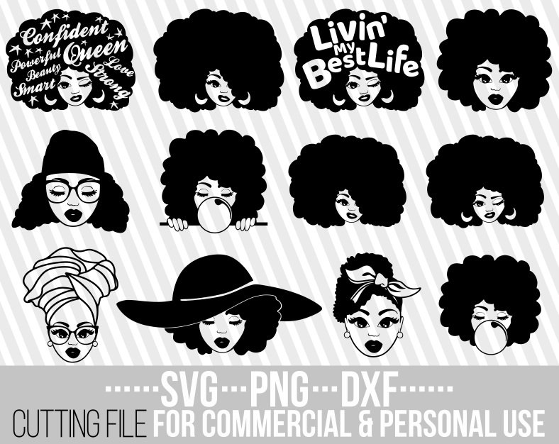Download 28x Black Woman Bundle Svg Melanin Afro Puffs Hairstyle Black Woman Svg Black Girl Magic File For Cricut Silhouette Instant Download