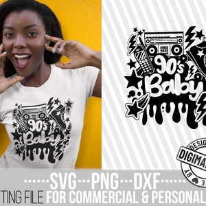 90's Baby svg, Birthday svg, A grandi dans les années 90, Born In The 90's, Old School Tshirt, Boss lady, File for Cricut, Téléchargement instantané