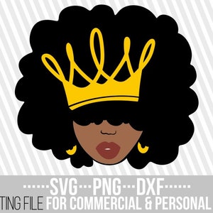 Black queen svg, Melanin, Red lips, Natural hair dxf, Afro woman vector, Black Girl Magic svg, File for Cricut, Silhouette ,Instant download