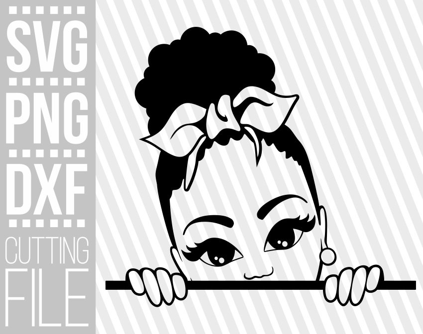Download Peeking Girl Svg Hair Band Svg Black Woman Svg Natural Hair Black Girl Magic Melanin Svg File For Cricut Silhouette Instant Download