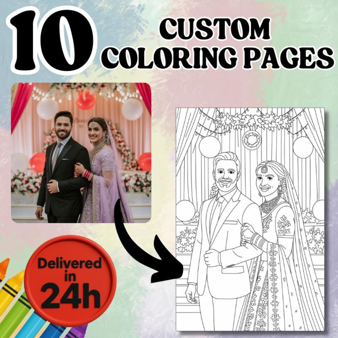 Custom Wedding Coloring Page: Personalize Your Big Day with Custom Art